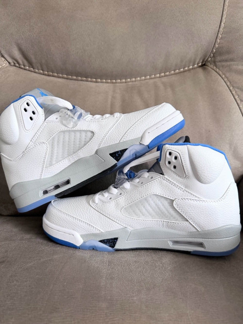Jordan White and Light Blue Men's Sneakers